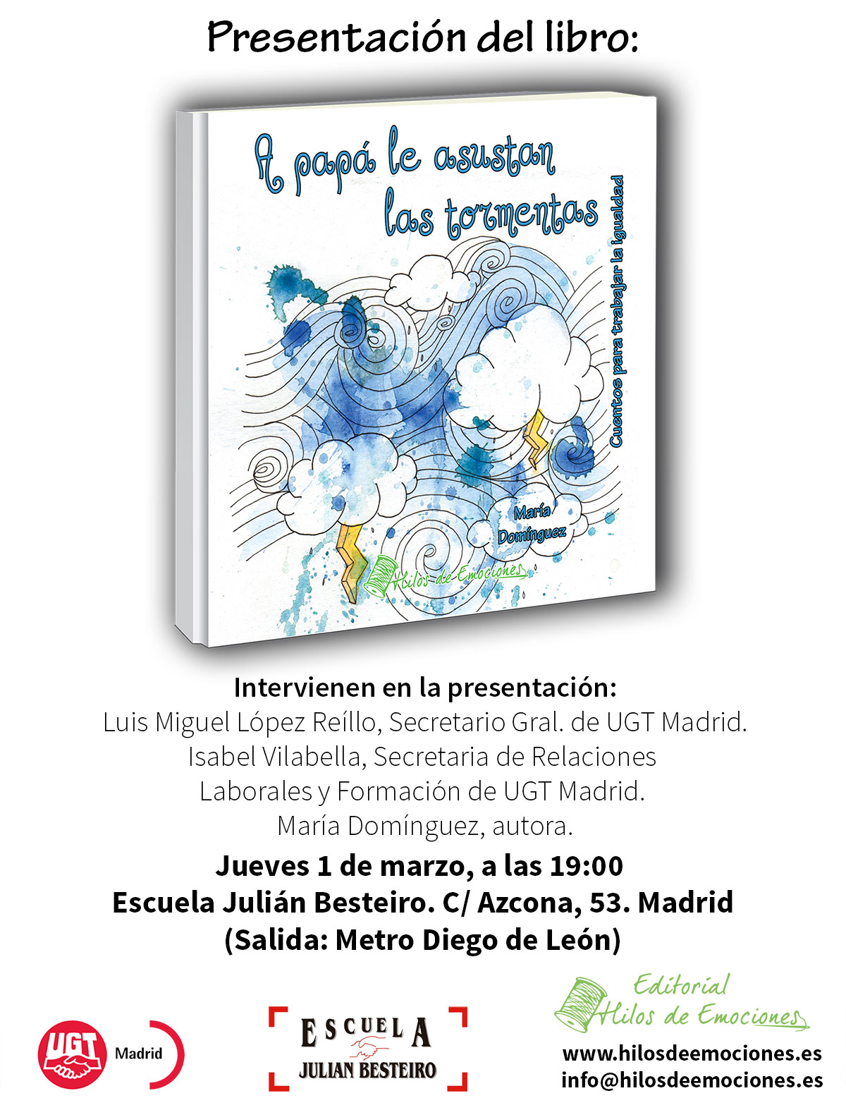 cartel presentacion libro A PAPA LE GUSTAN LAS TORMENTAS- marzo 2018.jpg